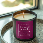 Minimalist Wine Red Candle Product Label