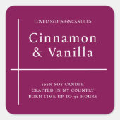 Minimalist Wine Red Candle Product Label (Voorkant)