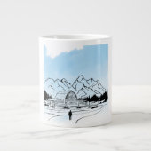Minimalist Winter Mountain Adventure Jumbo Mug (Devant)