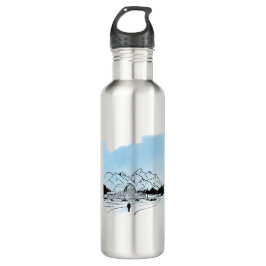Minimalist Winter Mountain Adventure Water Bottle Waterfles