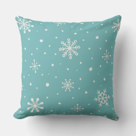 Minimalist Winter Pillow in Turquoise Kussen