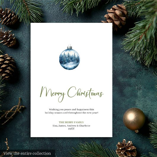Minimalist winter scene Christmas invitation
