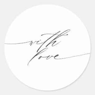 Minimalist With Love Trouwstickers Labels