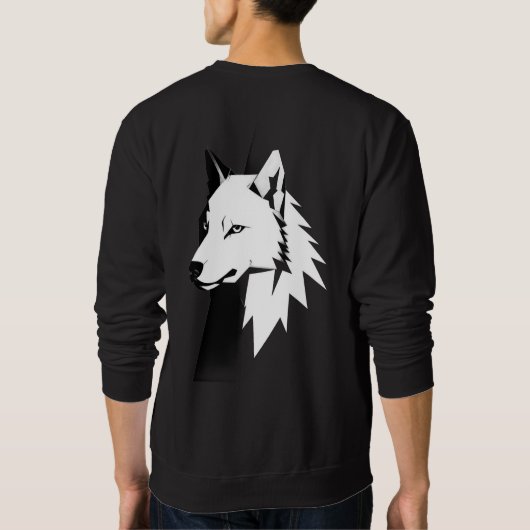 Minimalist Wolf Art Men's Pullover  (Dos)