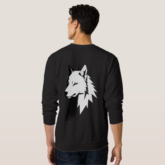 Minimalist Wolf Art Men's Pullover  (Dos entier)