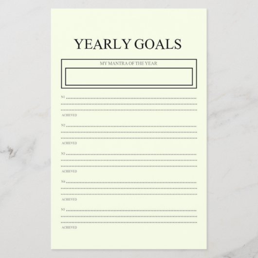 Minimalist Yearly Goals Tracker Annual Planner  Flyer (Voorkant)
