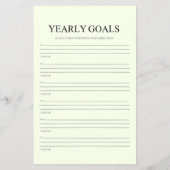 Minimalist Yearly Goals Tracker Annual Planner  Flyer (Achterkant)