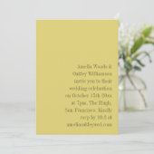 Minimalist Yellow Elegant Stylish Modern Wedding Kaart (Staand voorkant)
