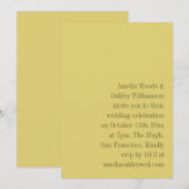Minimalist Yellow Elegant Stylish Modern Wedding Kaart (Voorkant / Achterkant)