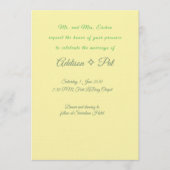 Minimalist Yellow & Sage Green Wedding Invitation (Devant)