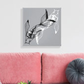 Minimalist Yin Yang Koi Fish Canvas Print (Insitu (Woonkamer))
