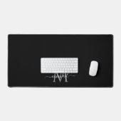 Minimalist Your Custom Text Name Monogram Black (Clavier et souris)
