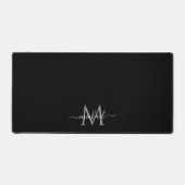 Minimalist Your Custom Text Name Monogram Black Bureaumat (Voorkant)