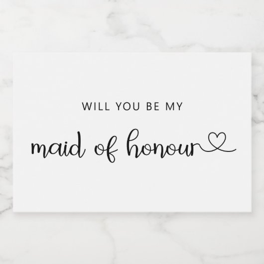 Minimalist Zal je mijn eerbewijs zijn? Sparkling Wijnetiket (Enkel label)