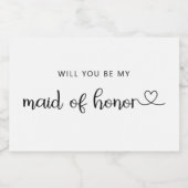 Minimalist Zal je mijn eerbewijs zijn? Sparkling Wijnetiket (Enkel label)