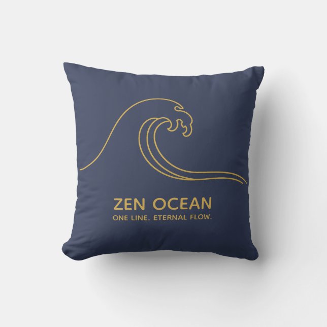 Minimalist Zen Wave | Abstract Ocean Line Kussen (Voorkant)