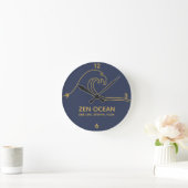 Minimalist Zen Wave - Abstract Ocean Line Ronde Klok (Huis)