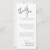 Minimalist Zwart op Wit Dank u Plaats Kaart (Voorkant)