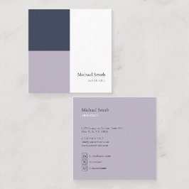 minimalista bloques geométricos morado elegante vierkante visitekaartje