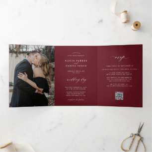 Minimaliste 2 photo carte RSVP QR mariage bordeaux