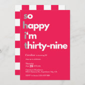 Minimaliste 39ème anniversaire Invitation moderne  (Devant / Derrière)