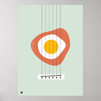 Minimaliste Abstract Egg poster with Bass design