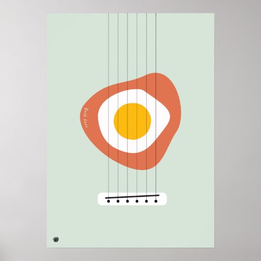 Minimaliste Abstract Egg poster with Bass design (Devant)