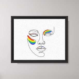 Minimaliste Abstrait Visage Ligne Art Mural Mode