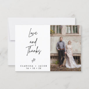 Minimaliste amour Merci Carte de remerciements Mar