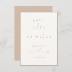 Minimaliste beige Enregistrer la carte Date