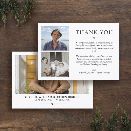 Minimaliste blanc 3 Photos Sympathie Merci