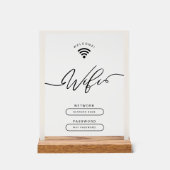 Minimaliste blanc et beige Zone Wifi simple (Recto)