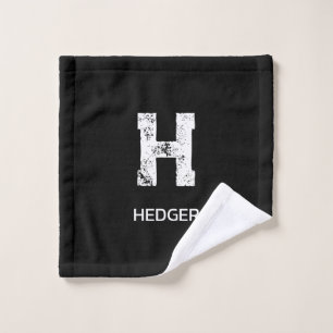 MINIMALISTE BLANC MONOGRAMME À UNE LETTRE NOM NOIR