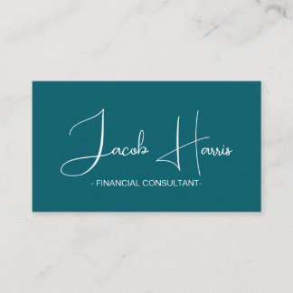 Minimaliste bleu vert foncé QR Code Carte de visit