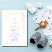 Minimaliste Boys Baby shower Invitation Calligraph