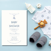 Minimaliste Boys Baby shower Invitation Calligraph