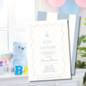 Minimaliste Boys Baby shower Invitation Calligraph