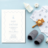 Minimaliste Boys Baby shower Invitation Calligraph