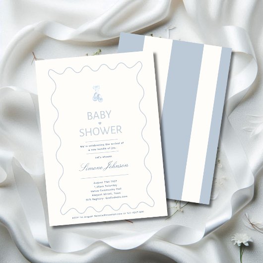 Minimaliste Boys Baby shower Invitation Calligraph
