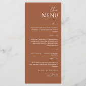 Minimaliste Brown Terracotta La Carte Menu (Devant)