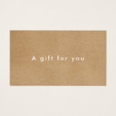Minimaliste Business Rustic Kraft Certificat cadea (Devant)