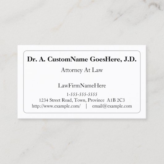 Minimaliste, Carte de visite juridique (Devant)