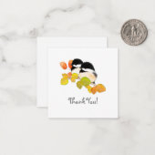 Minimaliste Chickadee Remercier Carte Note (Devant/Arrière en situation)