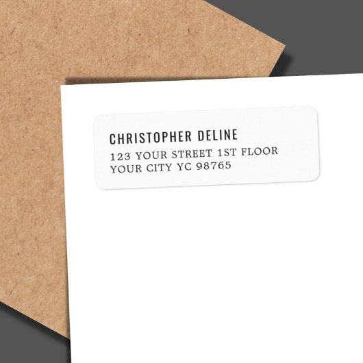 Minimaliste classique élégant Étiquette blanc