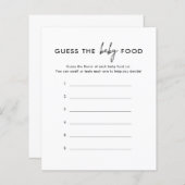 Minimaliste Devinez Les Cartes De Jeu Alimentaire  (Devant / Derrière)