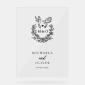 Minimaliste Doves Botaniques Élégant Mariage Scrip (Recto)