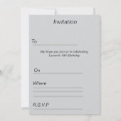 Minimaliste, Élégant 18e Invitation (Dos)