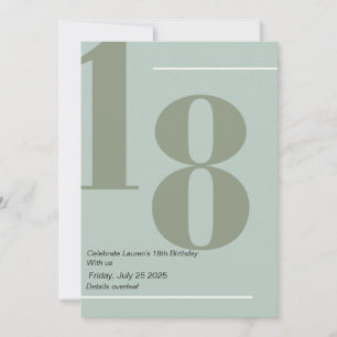 Minimaliste, Élégant 18e Invitation