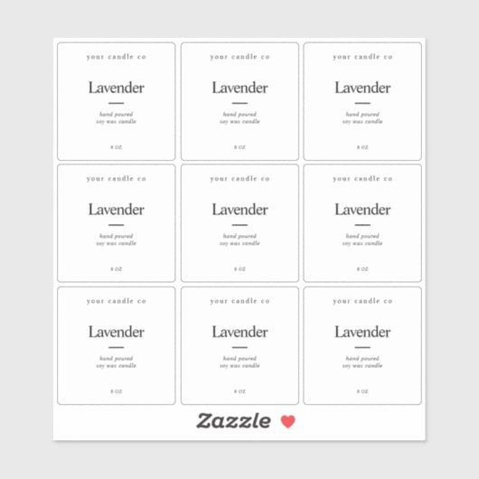 Minimaliste Élégant Étiquette transparent bougie (Feuille)