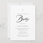 Minimaliste Élégante Invitation de Baptême Espagno (Devant)